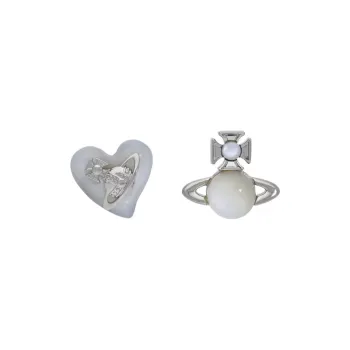 Vivienne Westwood Women's White Brass Stud Earrings Women's White