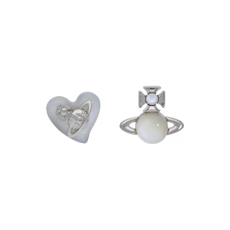Vivienne Westwood Women's White Brass Stud Earrings Women's White-0