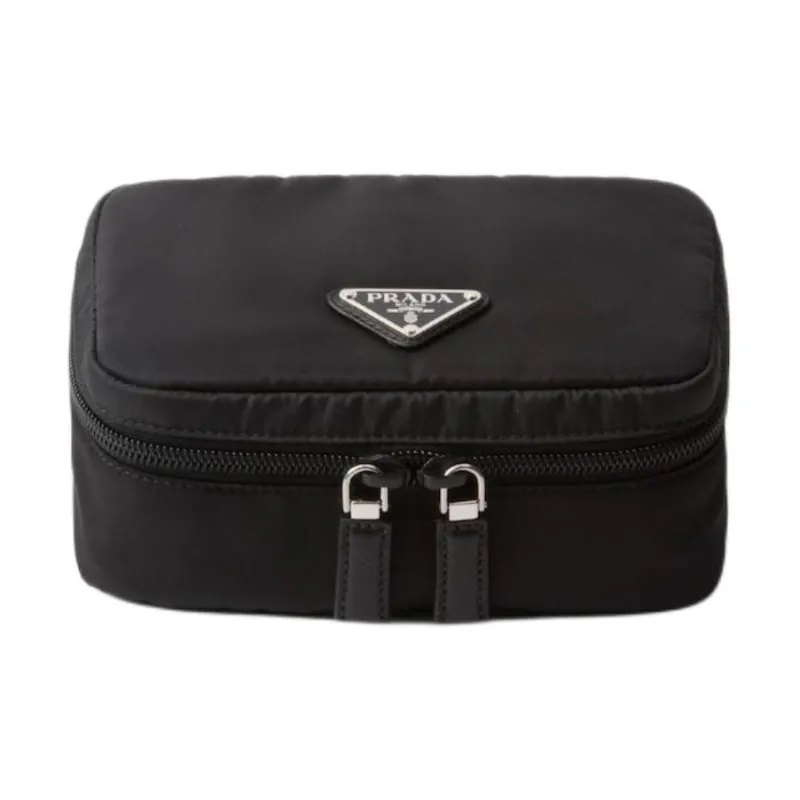 PRADA Recycled Nylon Storage Bag Small Size Unisex Black-0