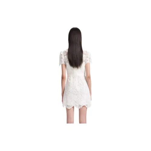 Self-portrait Short-Sleeved Dresses Women's Pure White