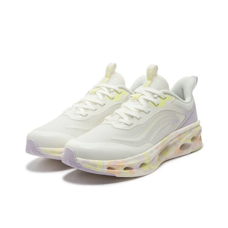 361° Cushioning Abrasion Resistant Breathable Low Top Casual Running Shoes Women's White Purple-2