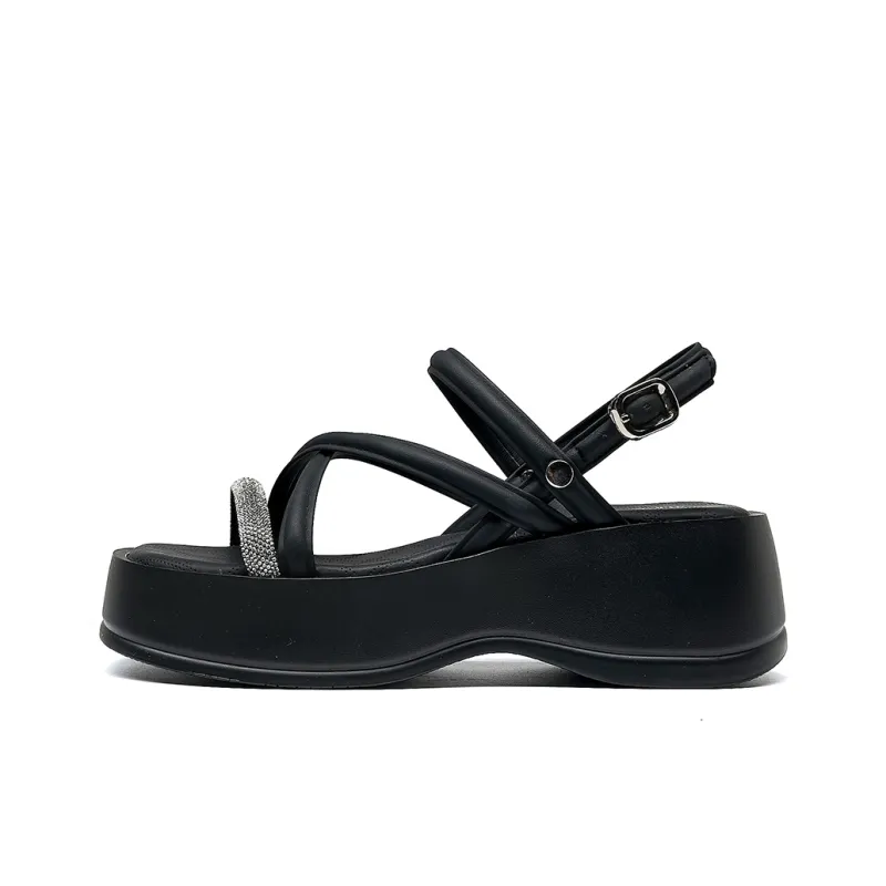 HLA Platform Height Increasing Over The Knee One Strap Sandals Beach Casual Shoes Women's-0
