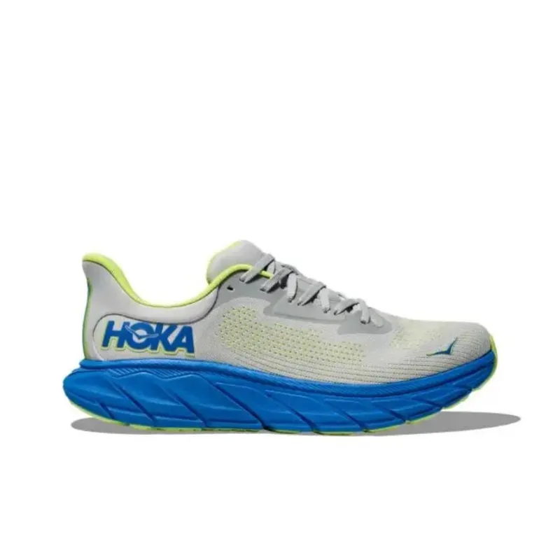 HOKA ONE ONE Arahi 7 Anti Slip Wear Resistant Low Top Running Shoes Men's Gray Blue Green-1