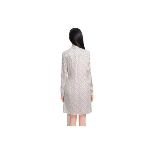 Blood Glitter Long-Sleeved Dresses Women's Black White