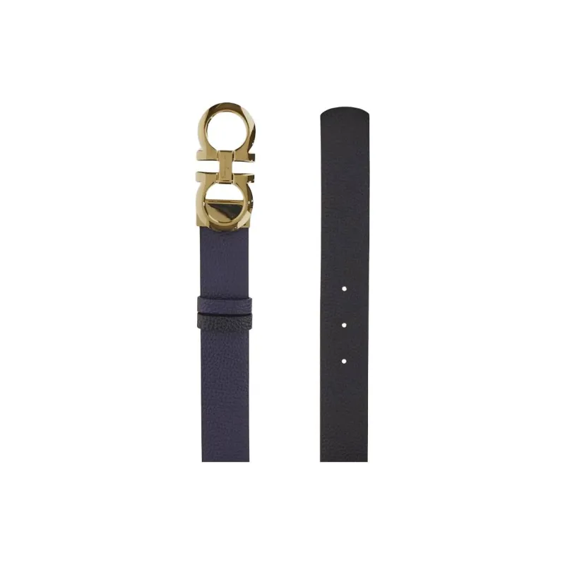 FERRAGAMO Calfskin Leather Belts Women's Blue  -3