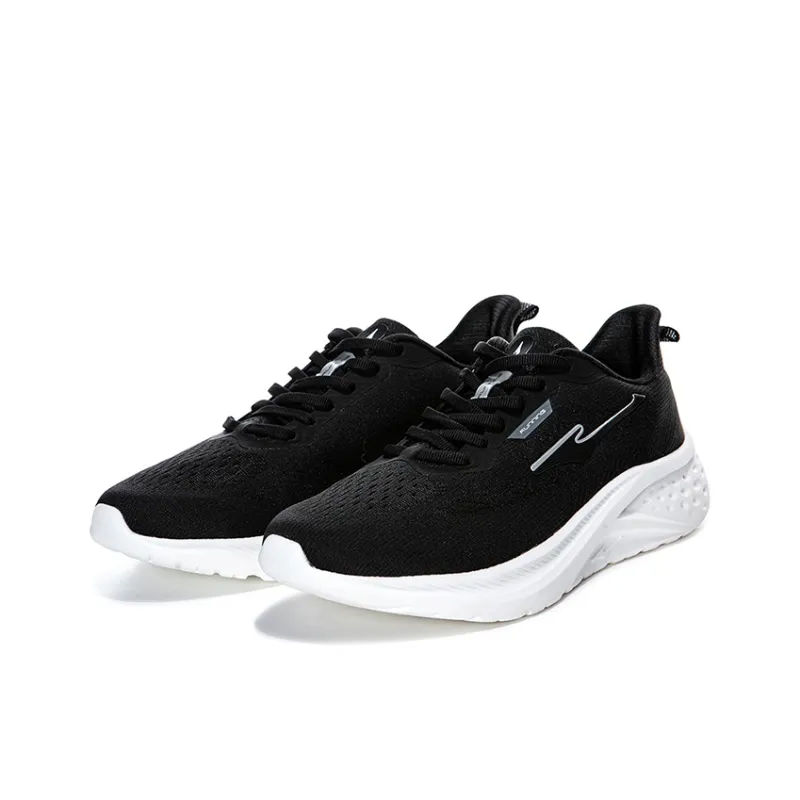 Erke Low Top Running Shoes Men's Jet Black Bright Silver-1