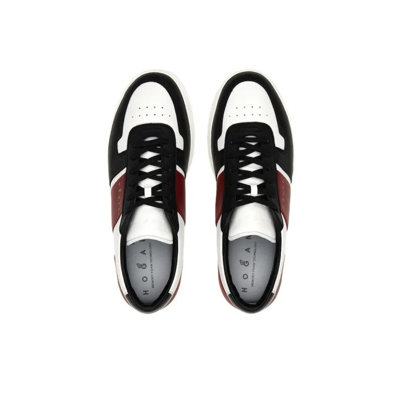 HOGAN H TV Low Top Skateboard Shoes Men's Black Red-4
