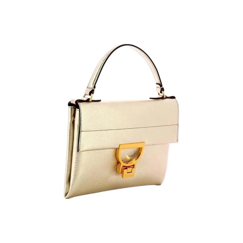 COCCINELLE Calfskin Shoulder Bag Crossbody Bag Handbag Mini Women's Light Gold-1