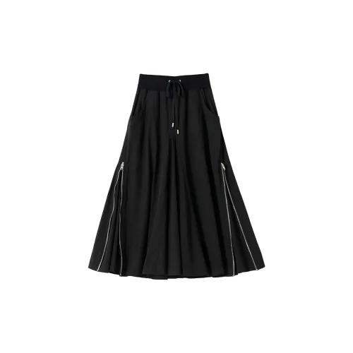 SOON FLOWER Casual Long Skirts Women's Black