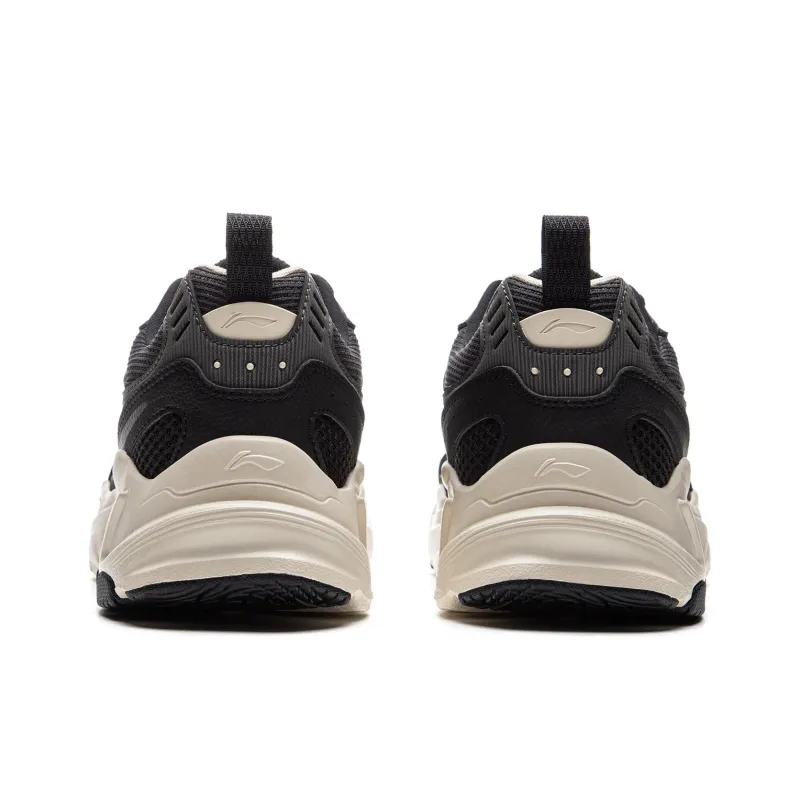 LiNing Meteor 2K Cushioning, Slip Resistant, Abrasion Resistant Support Low Top Chunky Sneakers Men's Black-4