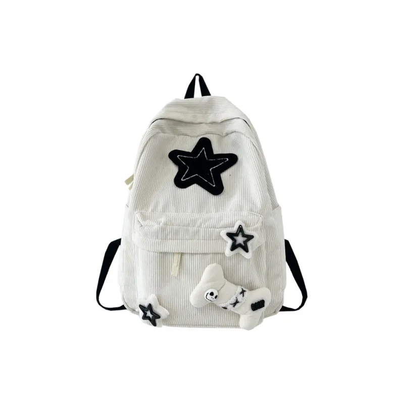 MOK Corduroy Backpack Unisex Ecru/Black-0