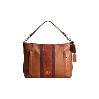 COACH Scout Polished Pebbled Leather Crossbody Bag Shoulder Bag Large Size Women's Silver Multicolor