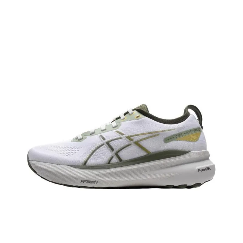 Asics Gel Kayano 31 Slip Resistant, Abrasion Resistant, Breathable Low Top Running Shoes Men's White Green-0