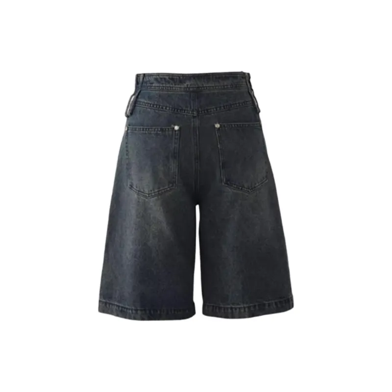 Kazakhstan Denim Shorts Women's Vintage Blue-1