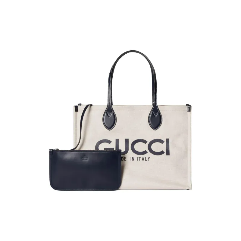 GUCCI Cotton Linen Blend Blend Canvas Canvas Bag Tote Bag Shopping Bag Shoulder Bag Handbag Regular Women's Beige-1