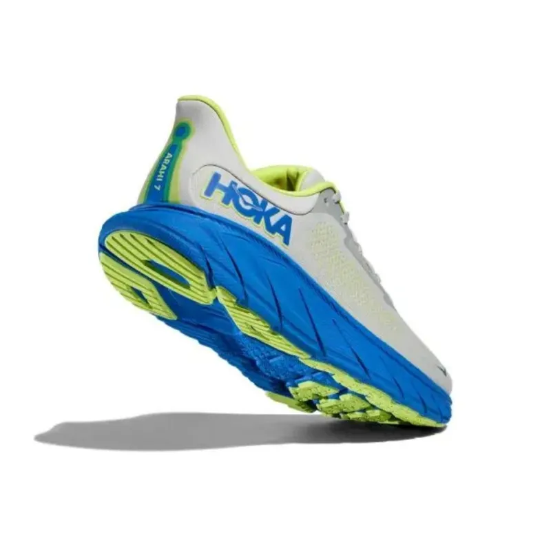 HOKA ONE ONE Arahi 7 Anti Slip Wear Resistant Low Top Running Shoes Men's Gray Blue Green-6