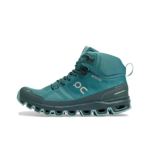 On Waterproof Running Shoes Women's High-Top Blue