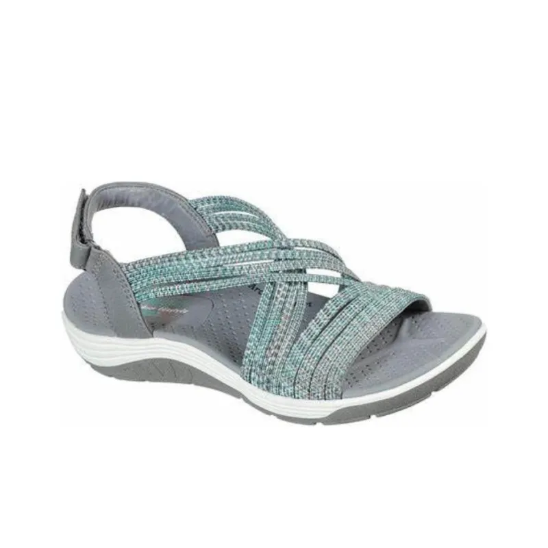 Skechers Reggae Cup Beach Sandals Women's Gray Green-1