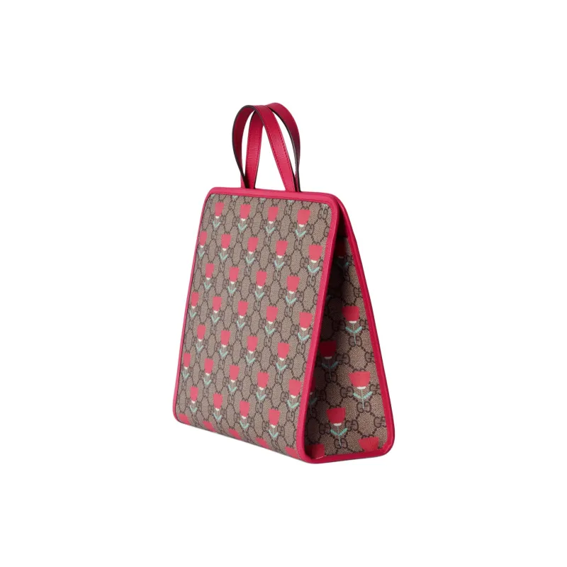 GUCCI Canvas Canvas Bag Tote Bag Shopping Bag Handbag Kids' Pink & Ebony-1