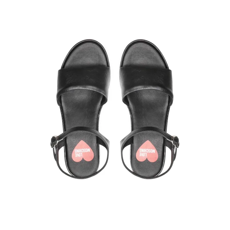 LOVE MOSCHINO Strap Sandals 7cm Women's Black-3