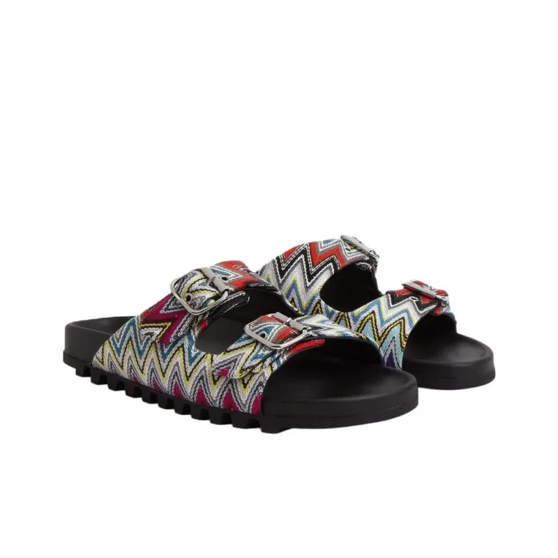 MISSONI Zig Zag Pattern Slip On Sandals-2