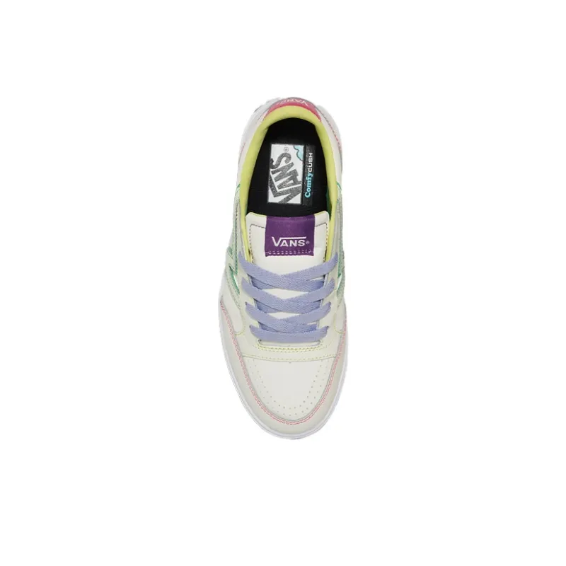 Vans Lowland Comfycush Anti Slip Wear Resistant Low Top Skateboard Shoes Unisex White Green Red-2