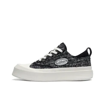 Cabbeen Chanel Inspired Preppy Oversized Head Height Increasing Breathable Low Top Skateboard Shoes Men's Black