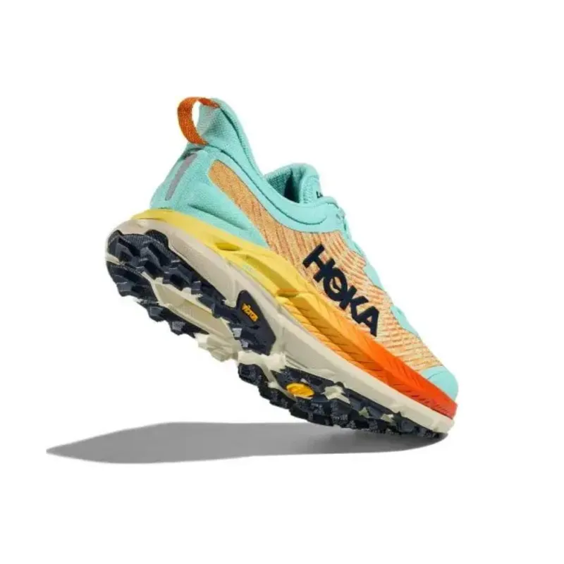 HOKA ONE ONE Mafate Speed 4 Anti-Slip And Wear-Resistant Breathable Low-Top Casual Running Shoes Women's Green Orange-4
