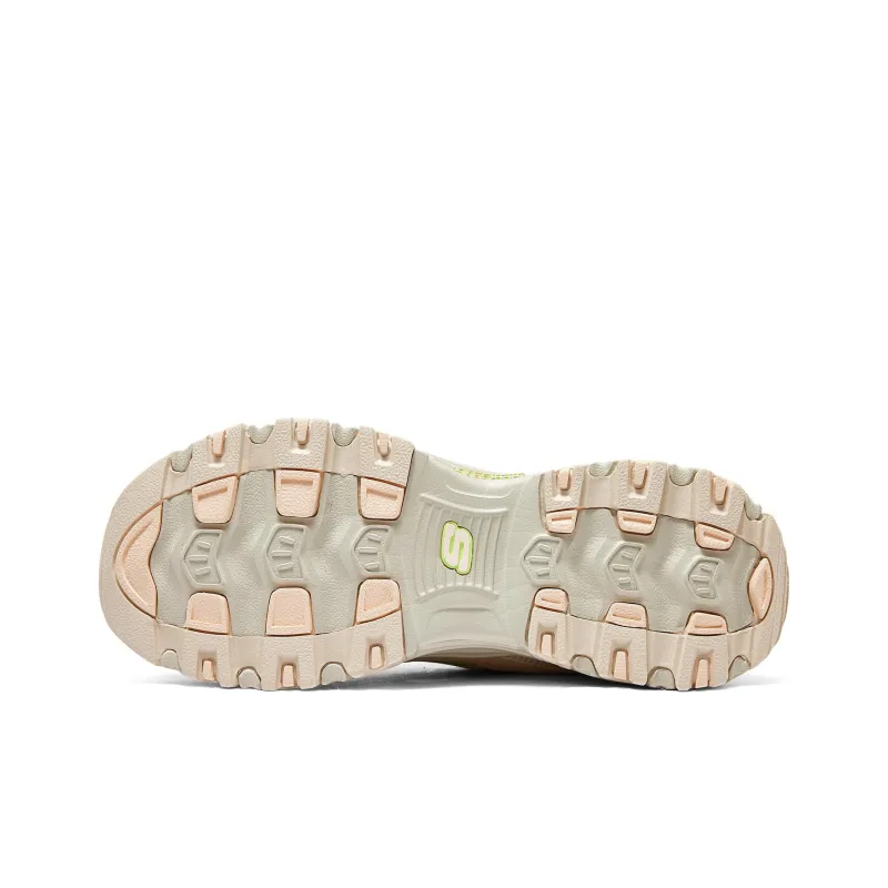 Skechers DLITES Chunky Sneakers Women's Low Top Beige/Pink-5