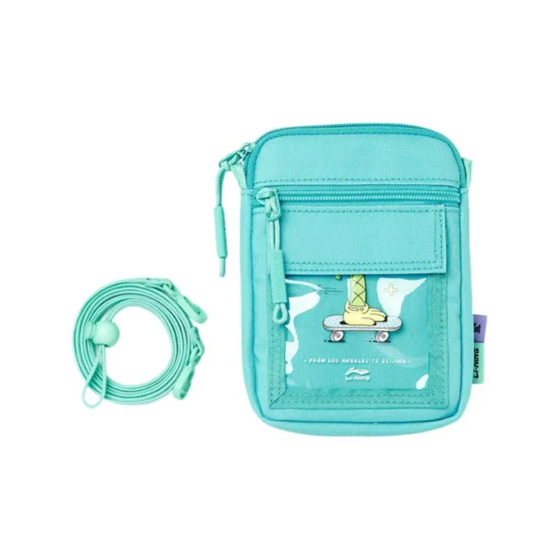 LiNing Canvas Canvas Bag One Shoulder Handbag Crossbody Bag Regular Unisex Light Jade Green-0