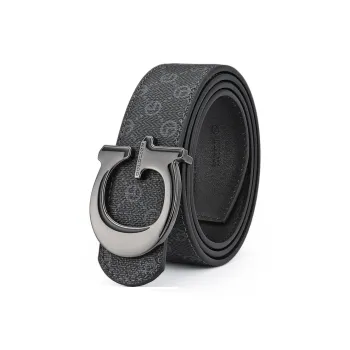GOLDLION Business Casual Belt Plate Buckle Pants Belt Cow Leather Zinc Alloy Leather Belts Men's Width 3.45CM
