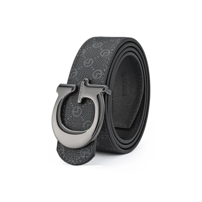 GOLDLION Business Casual Belt Plate Buckle Pants Belt Cow Leather Zinc Alloy Leather Belts Men's Width 3.45CM-0