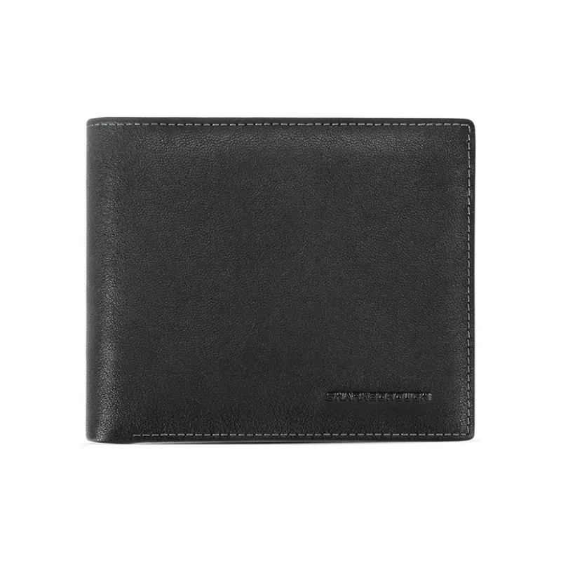 Sharkborough Genuine Leather, Top Grain Cow Leather Wallet, Wallet Regular Men's Black-1