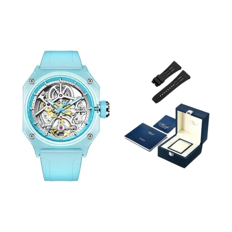 HaofaTourbillon Automatic Mechanical Movement Watch Men's Watches Black Dial-4