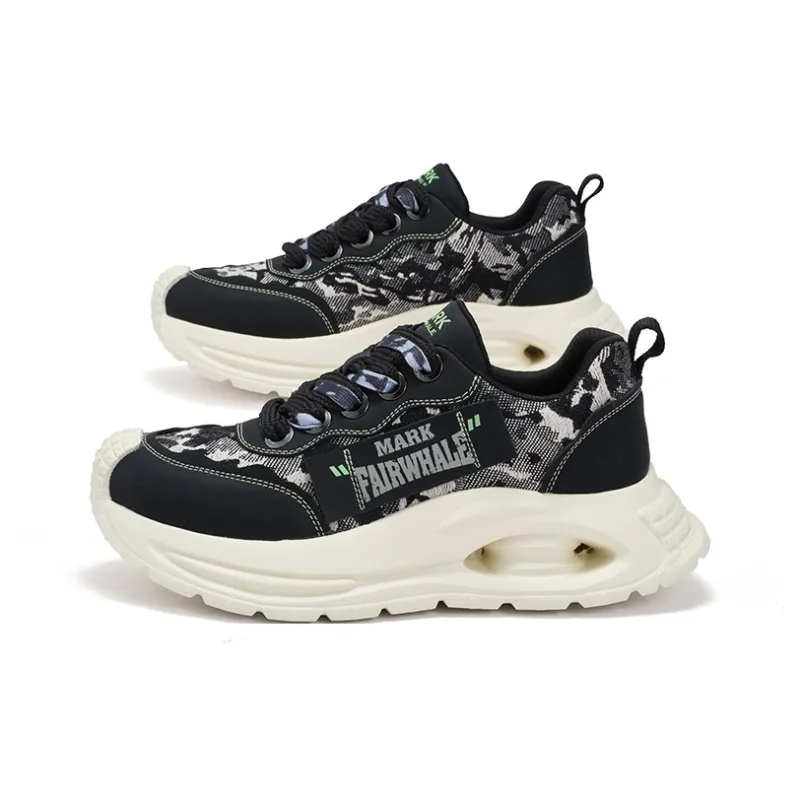 FAIRWHALE Low-Top Chunky Sneakers Men's Prussian Blue/Mist Black-9