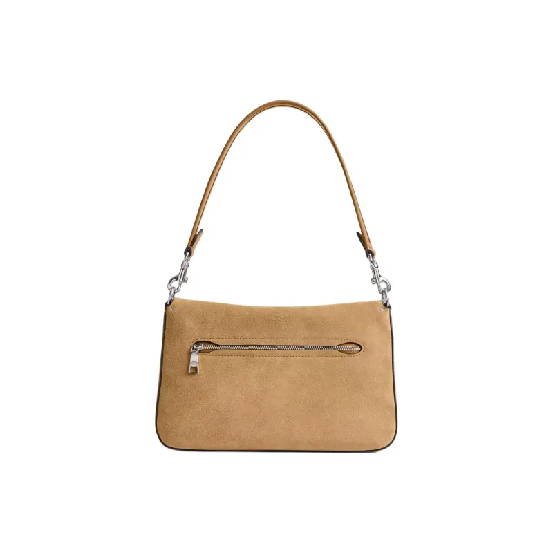 COACH Soft Tabby Suede Portable Crossbody Bag, Shoulder Bag Medium Size Women's Earthy Yellow-2