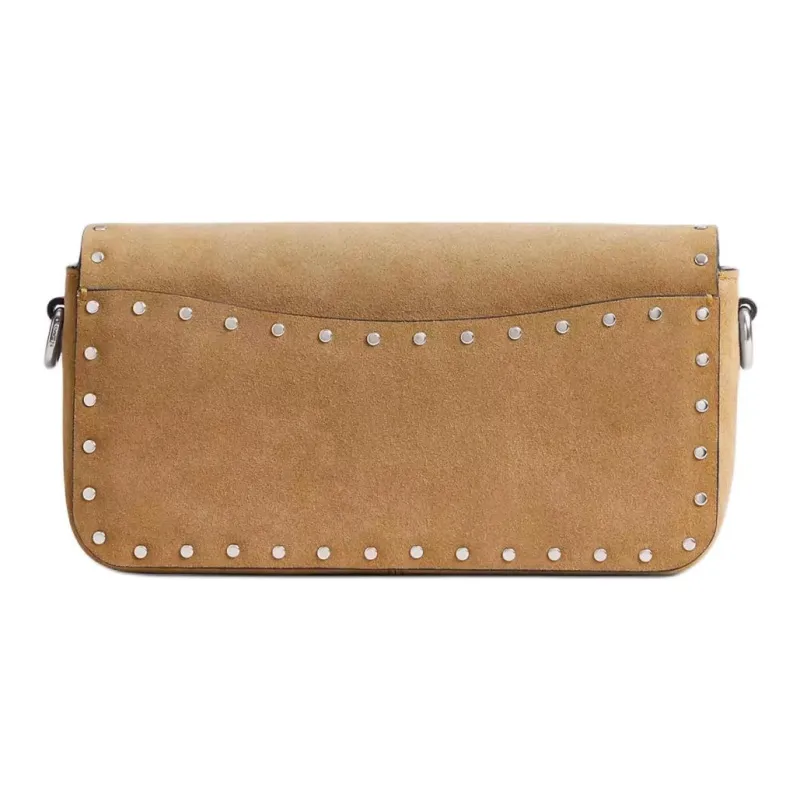 COACH Suede With Glove Tanned Leather Baguette Shoulder Bag Mini Women's Earthy Yellow-2