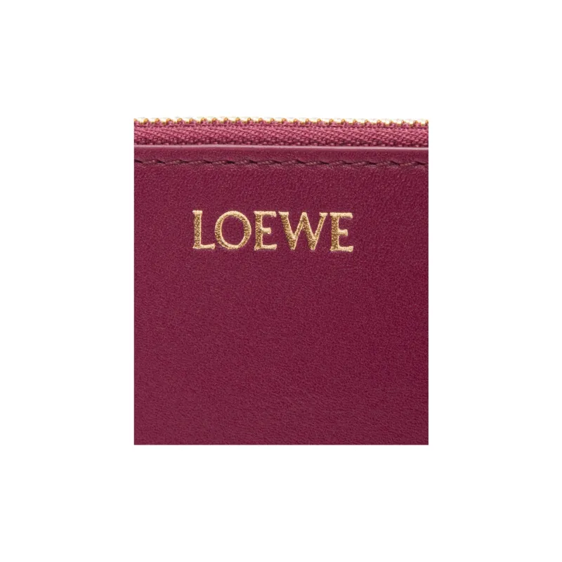 LOEWE Bright Nappa Leather Card Holder Women's Dark Red & Maple-3