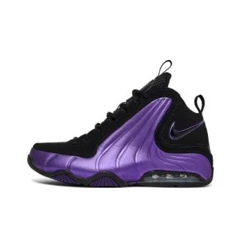 Nike AIR MAX WAVY Anti-Slip Wear-Resistant Mid-Top Basketball Shoes GS Black Purple