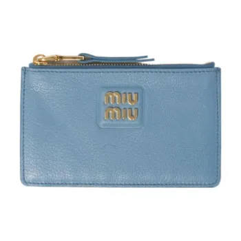 MIU MIU Leather Envelope Bag Wallet Women's Blue