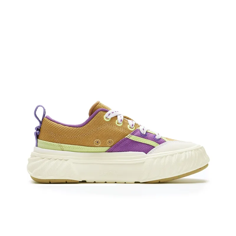 FILA Fosso Wear Resistant Low Top Canvas Shoes Women's Purple Yellow-1
