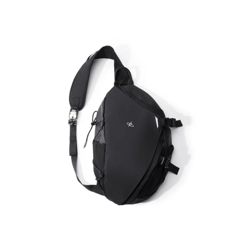 GYXX Nylon Sling Bag, Crossbody Bag Unisex Chasing Shadows Black/Night Ash Gray/Firefly Green-1