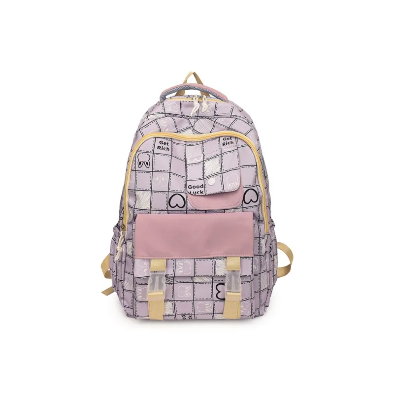 MOK Nylon Backpack Regular Unisex White/Black/Purple/Green/Pink-5