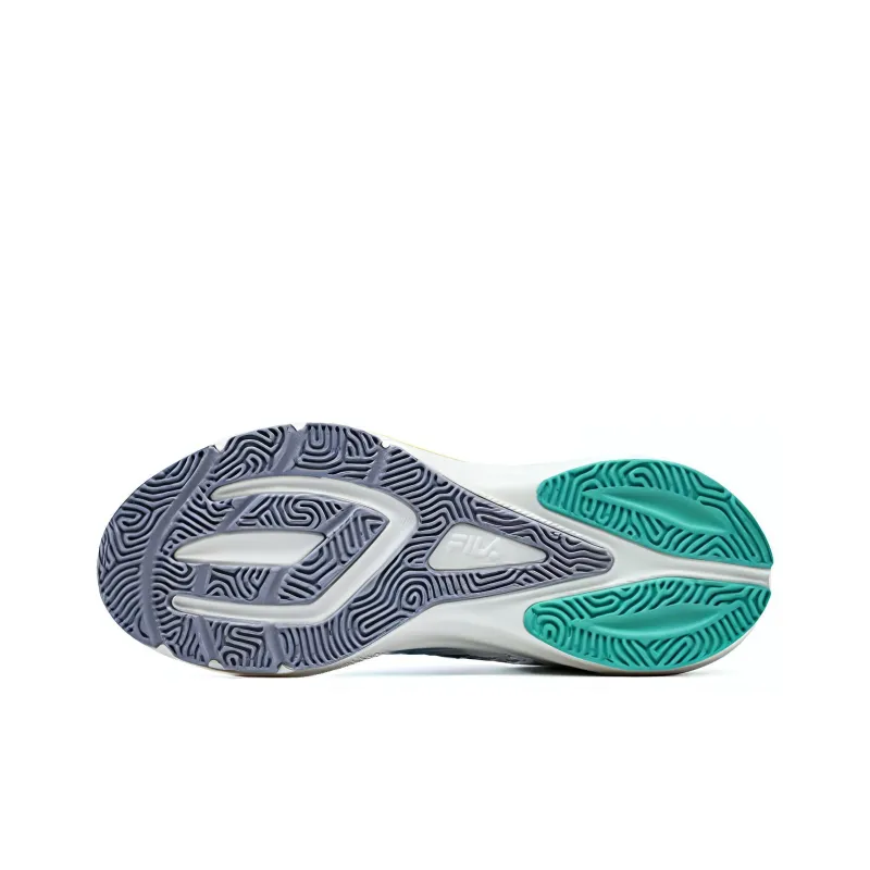 FILA Pacer Cushioning Anti Slip And Wear Resistant Low Top Casual Running Shoes Women's White Blue-4