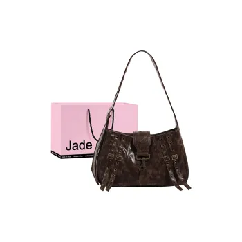 Jade En Plus PU Shoulder Bag Regular Large Size Women's Brown/Black