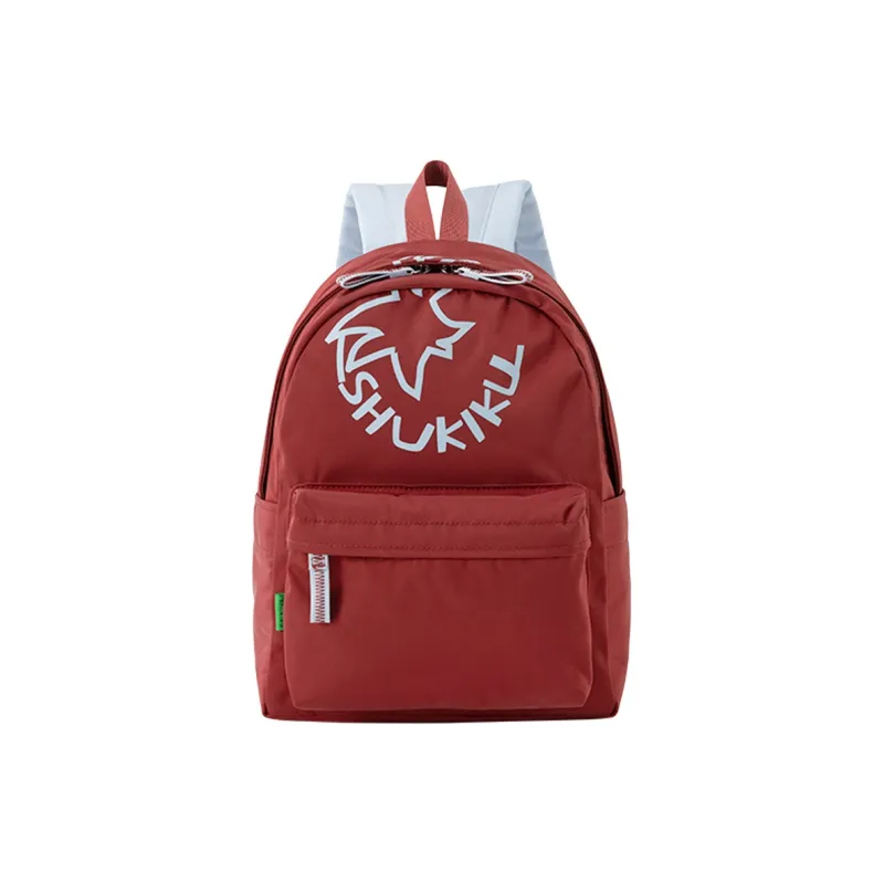 SHUKIKU Fabric Backpack Medium Size Unisex Yellow/Green/Red-14