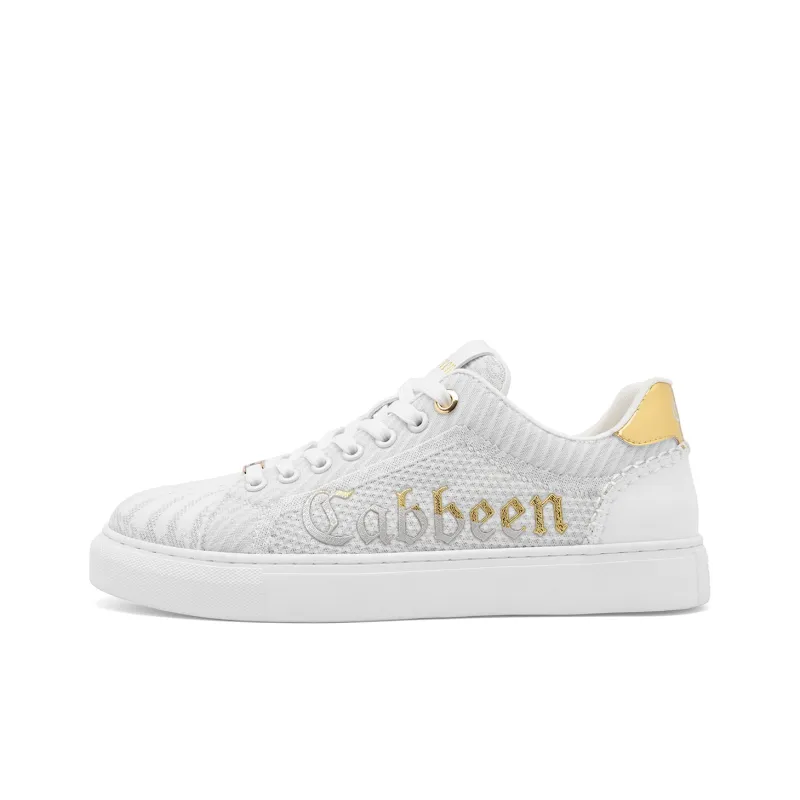 Cabbeen Preppy Everyday Lightweight And Breathable Low Top Trendy Casual Skateboard Shoes Men's White-0
