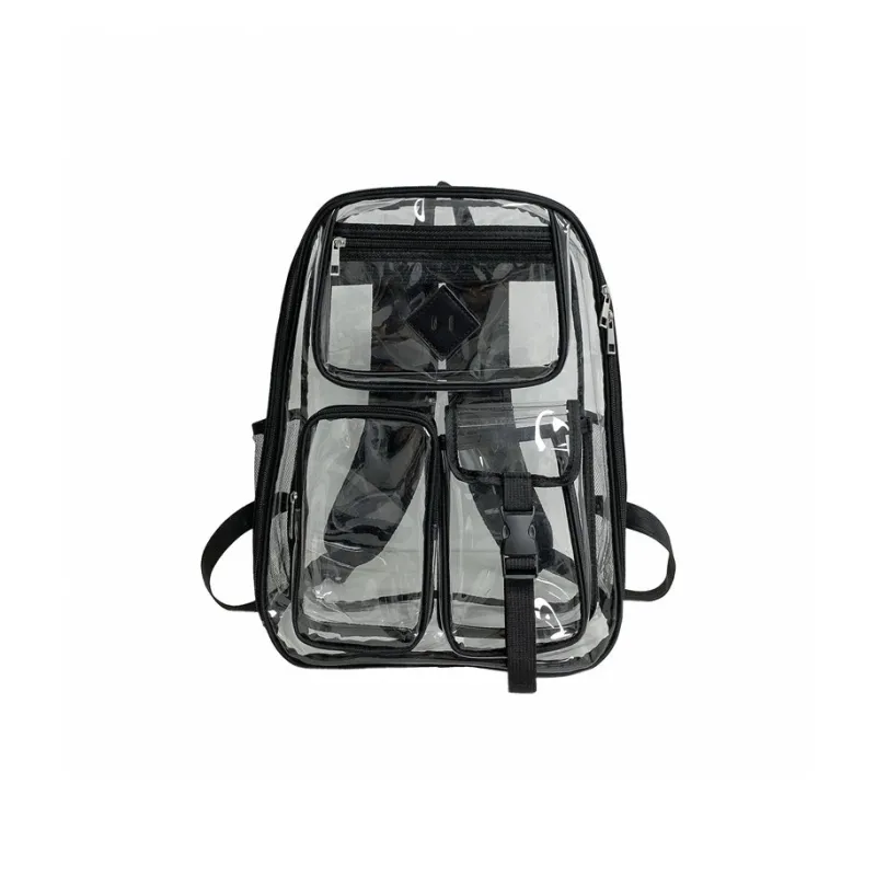 Bywhich PVC Backpack Regular Unisex Black Gray-8