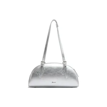 MICOCAH PU Dome Bag, Portable Crossbody Bag, Shoulder Bag Women's Glacier Silver/Cheese Yellow/Ice Mist Pink