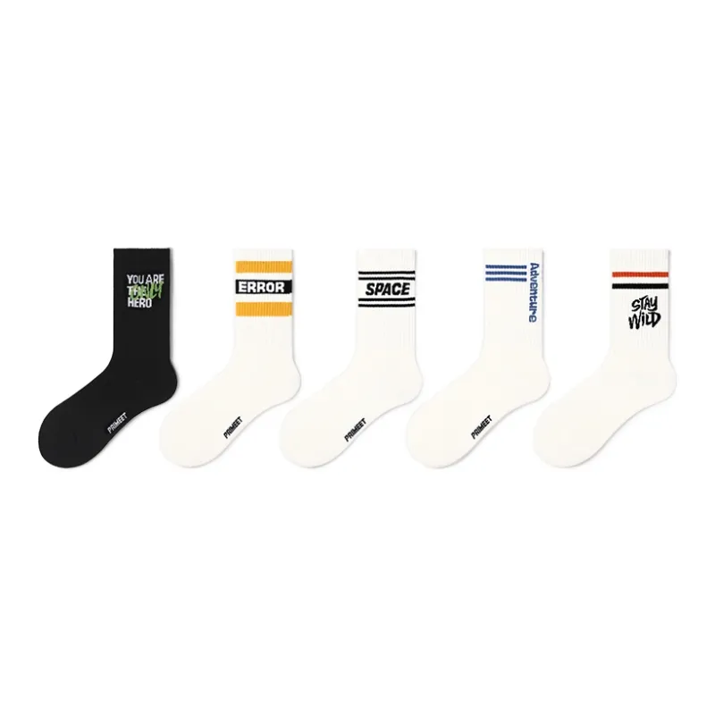 Primeet Mid Calf Socks Unisex 5 Pack-36